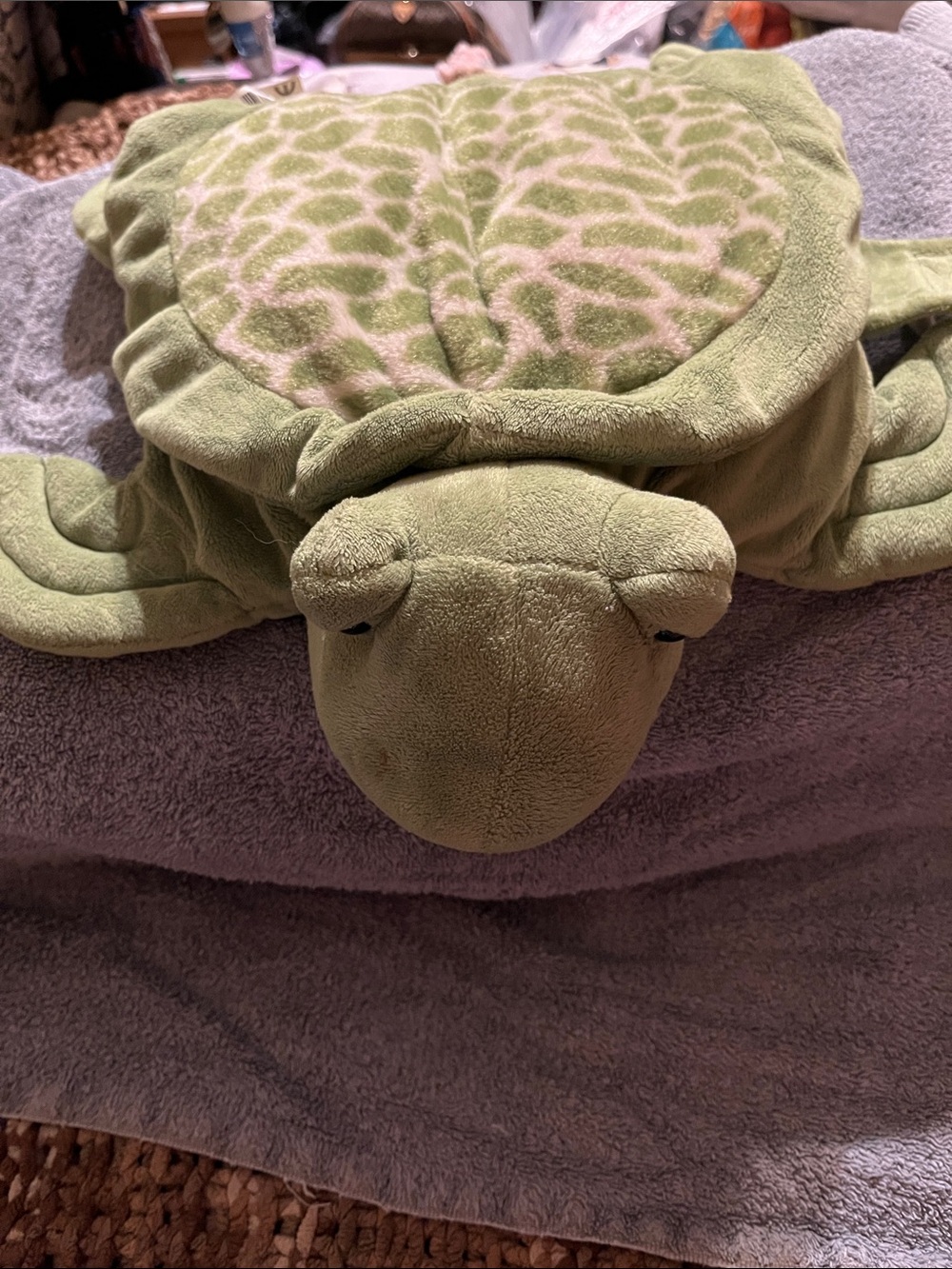 EUC Kellytoy Green Plush Turtle Pillow Pal